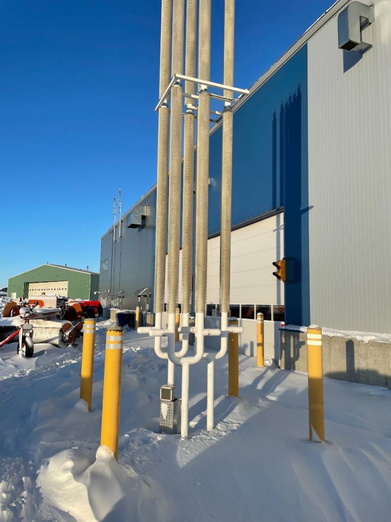 Photo of a Small Rad Bank with beadedstream temperature Data Logger at Iqaluit Airport