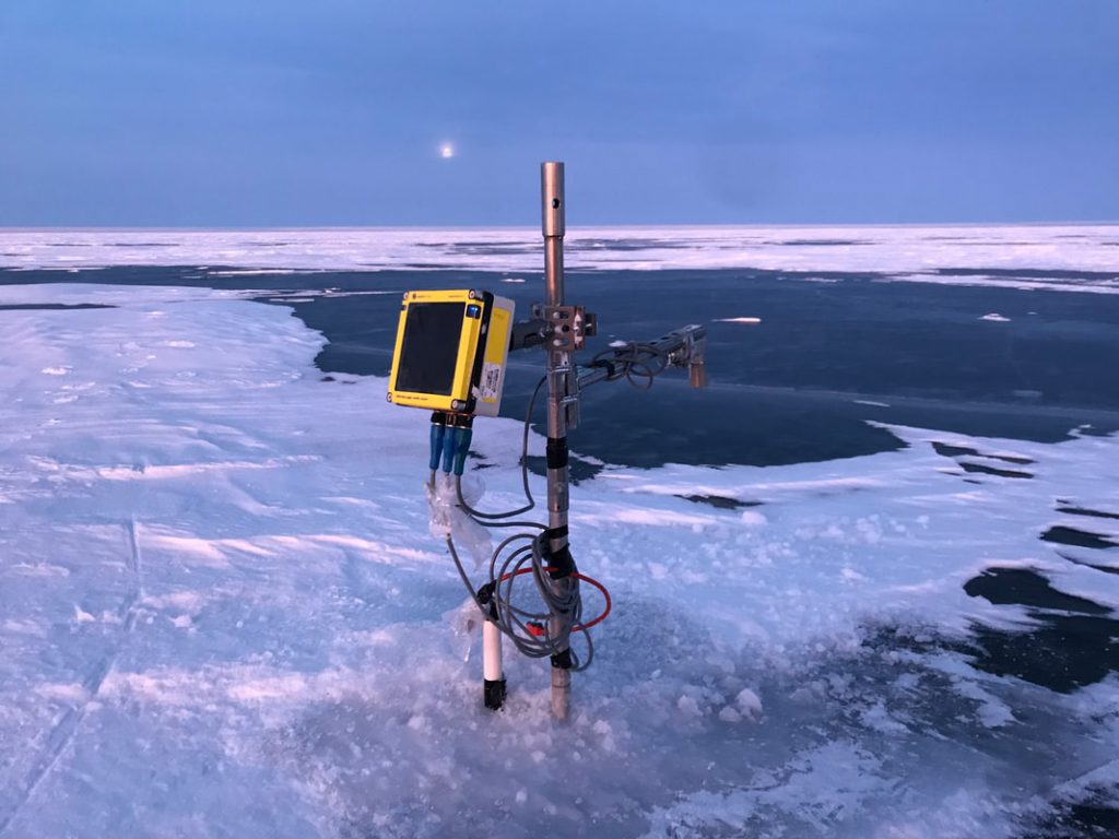 beadedstream data logger and cables at Teshekpuk Lake Observatory