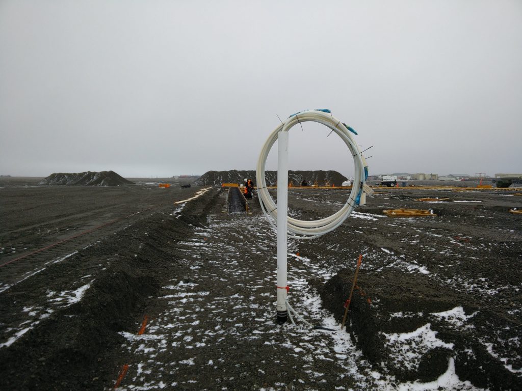beadedstream digital thermistor strings in a coil ready for ground installation