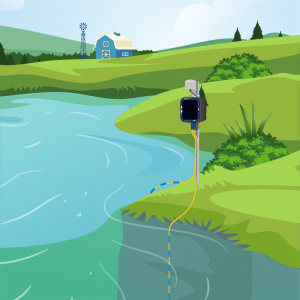 lake monitoring with beadedstream digital thermistor strings and data logger