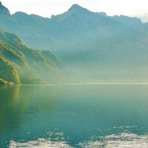 Mountains Reflected on a Lake