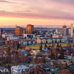 aerial view of Anchorage Alaska